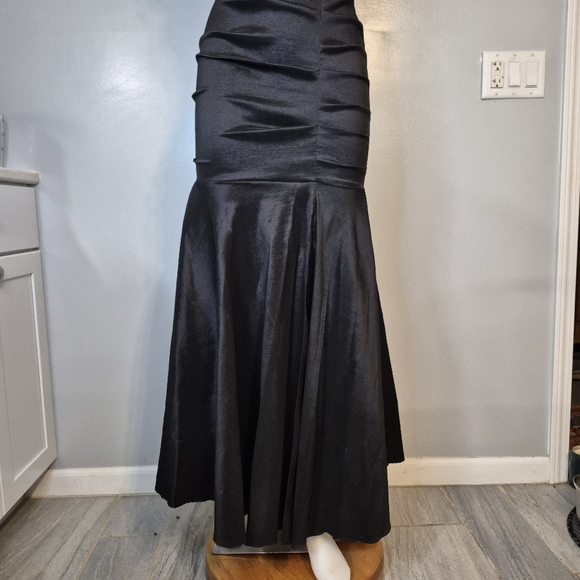 Betsy & Adam Sequin Top/Bow One Shoulder Mermaid Formal Gown - Picture 3 of 12